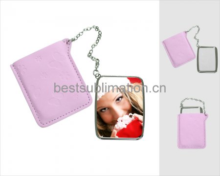 Leather Cased Rectangular Hand Mirror