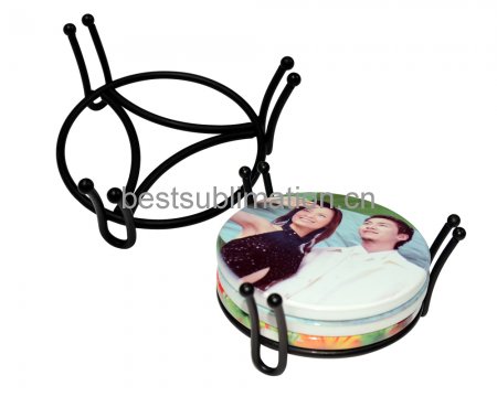 Round Wrought Iron Coaster Holder