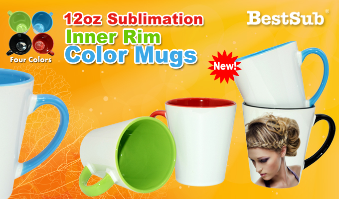 Sublimatable 12oz Inner Rim Color Mug