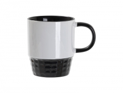 Sublimation Blanks 10oz/300ml Stackable Inner/Handle Color Mug--Black