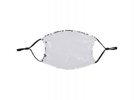 Sublimation Adult Sequin Face Mask (Full White, 13*17.8cm)