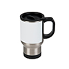 14 oz Stainless Steel Mug with White Patck