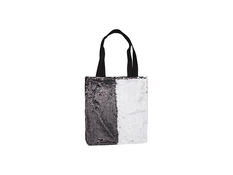 Sublimation Sequin Double Layer Tote Bag (White/Silver) - BestSub