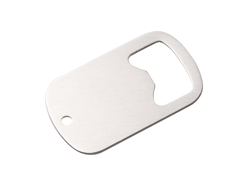 MR.R 6 Pieces Sublimation Blanks White Color Stainless Steel Dog Tag Shape  Bottle Opener, Solid and Durable Beer Openers, White Color