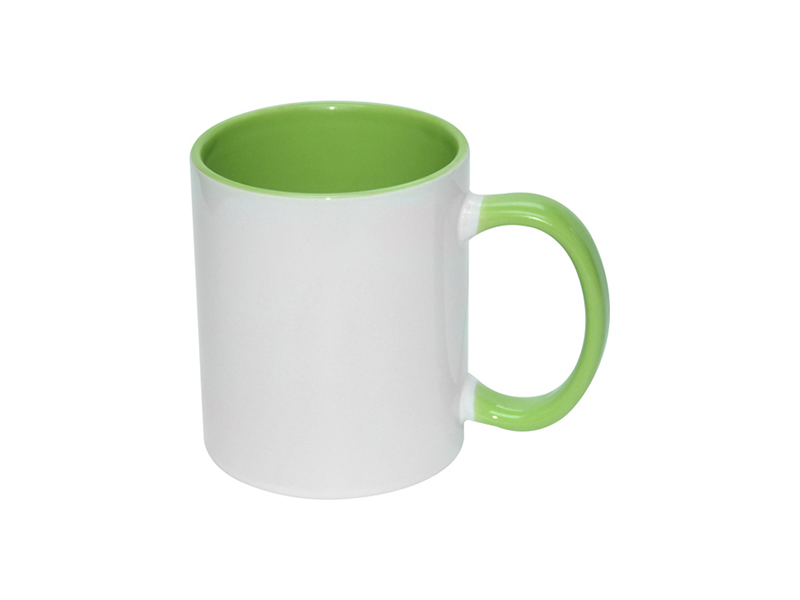 Light Green Two-Tone Ceramic Sublimation Coffee Mug 11oz