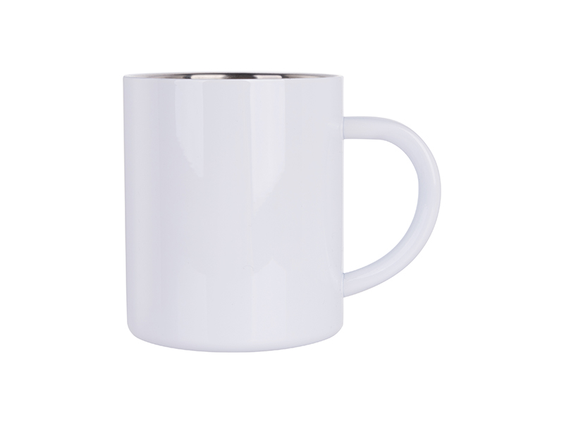 Taza Café Acero Inoxidable 10oz/300ml (Blanco) - BestSub