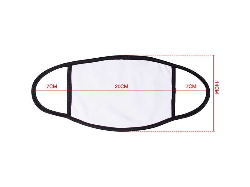 14 20cm Sublimation Face Mask Black Edge Large 20 14cm 