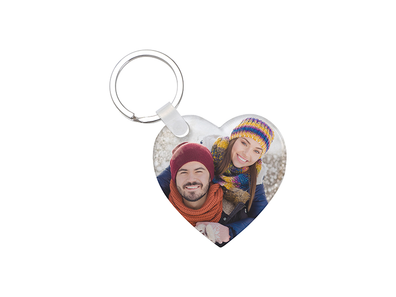 Bestsub Sublimation Blanks Acrylic Keyring W/ White Tassel (Heart