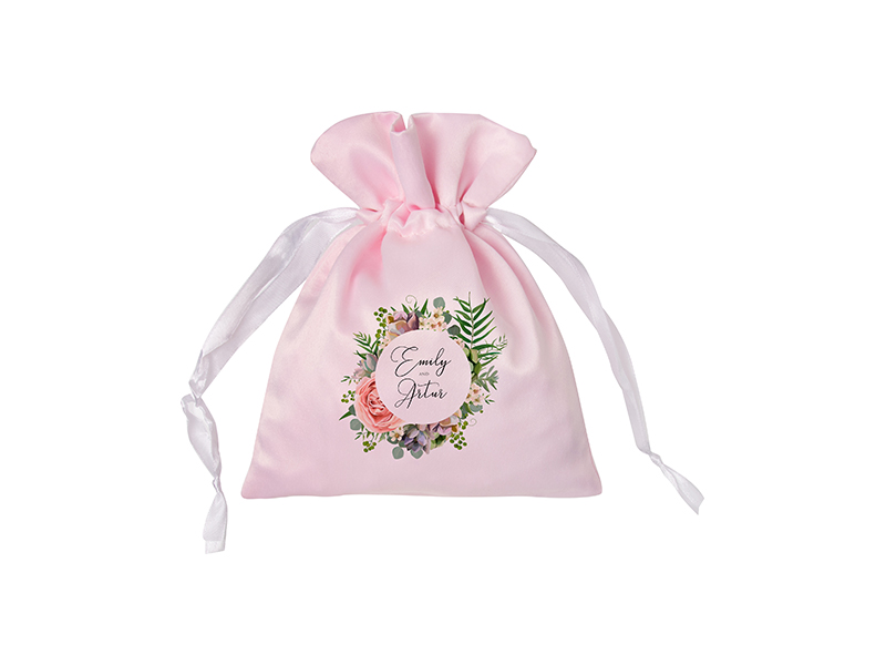 Sublimation Pink Satin Drawstring Bag(15*19cm) - BestSub - Sublimation ...