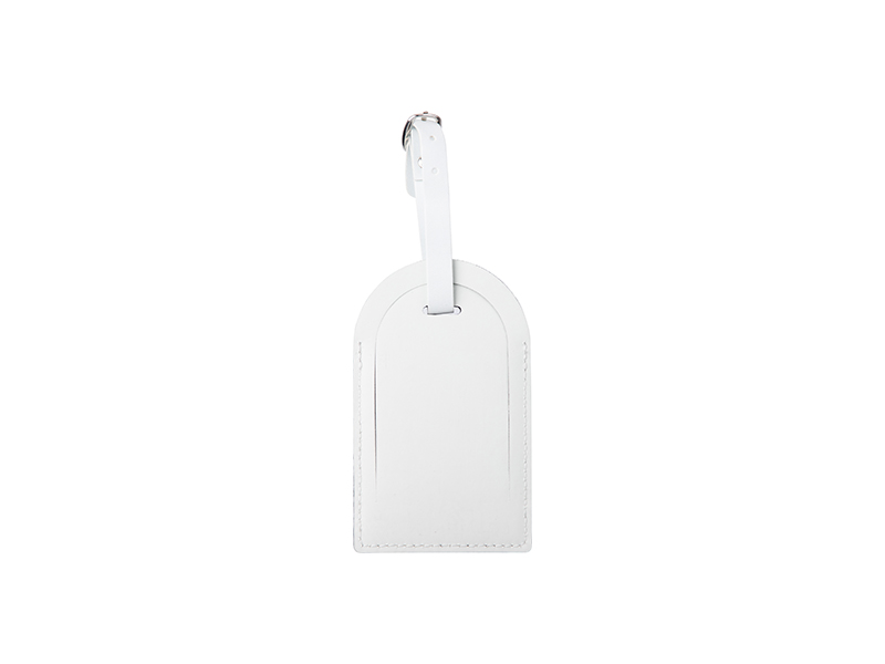 White Leather Luggage Tag