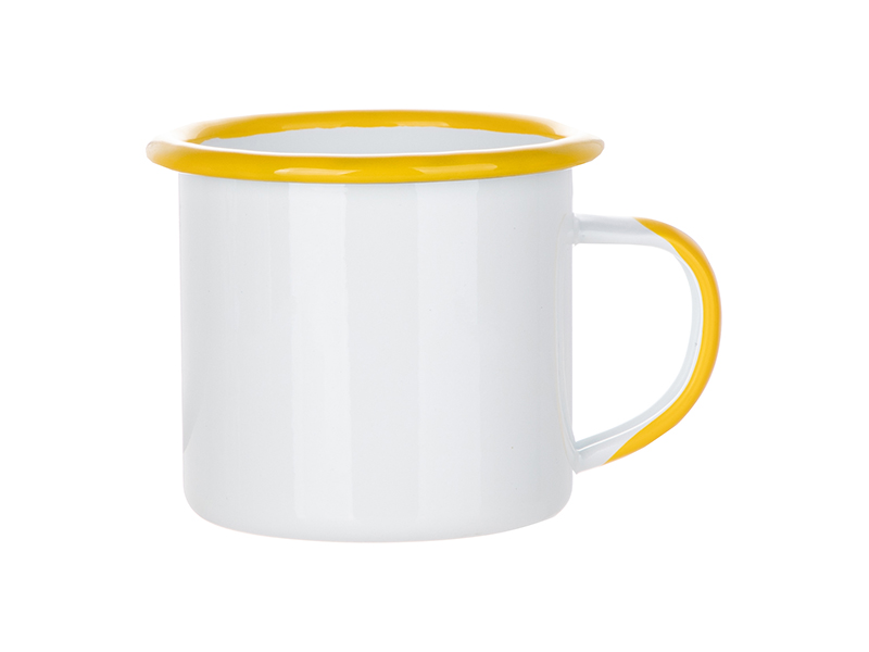 Sublimation 12oz 360ml Inner And Rim Enamel Mug Yellow Bestsub Sublimation Blanks