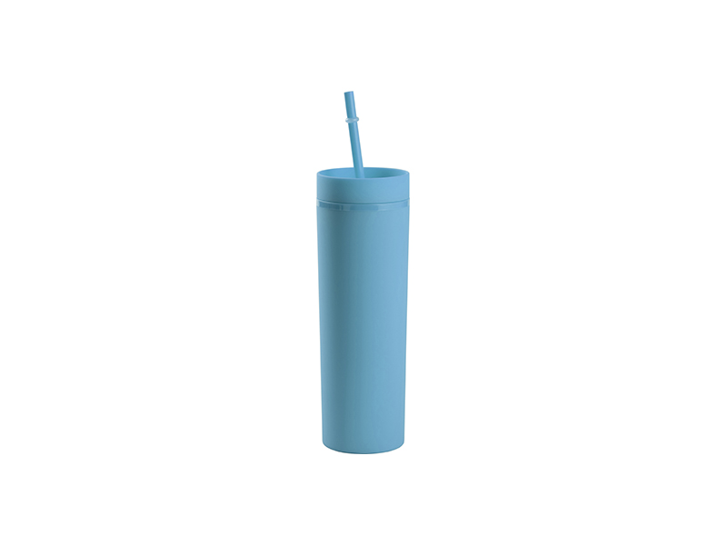 Pack 3 Vasos Tapa Bambú Para Sublimacion 17 Oz 500 Ml Azul