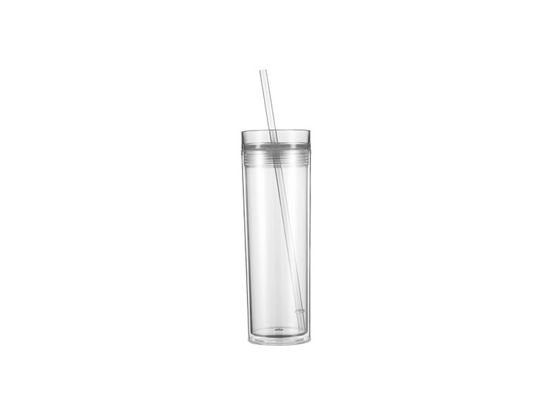 16oz/473ml Double Wall Clear Plastic Tumbler with Straw & Lid (Clear) -  BestSub - Sublimation Blanks,Sublimation Mugs,Heat Press,LaserBox,Engraving  Blanks,UV&DTF Printing