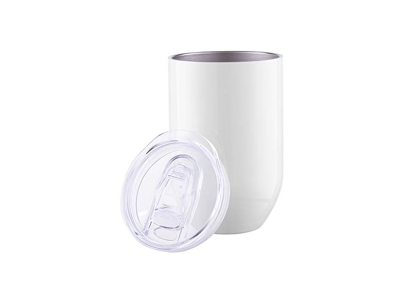 Sublimation 10oz Double Walled Insulated White Stemless Wine Cup Tumbler