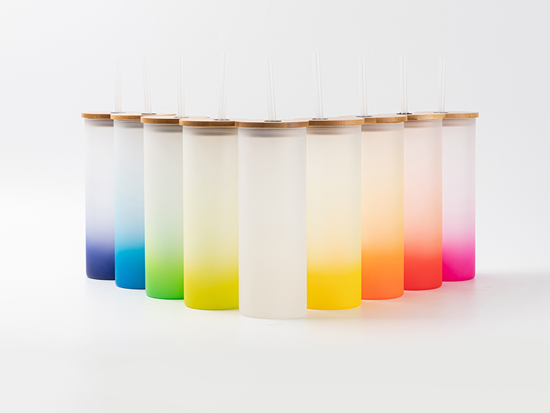 Colorful Frosted Glass Tumbler