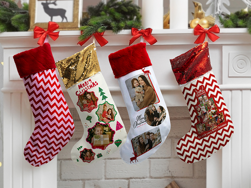 Sublimation Blanks Glitter Christmas Stocking (White) - BestSub - Sublimation Blanks,Sublimation 