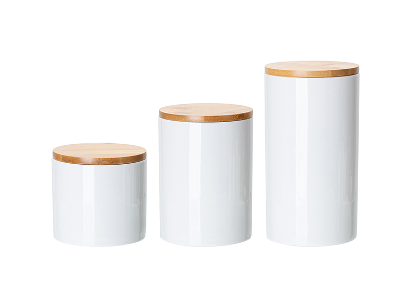 Sublimation Blanks 30oz Ceramic Storage Jar w/ Bamboo Lid - BestSub ...