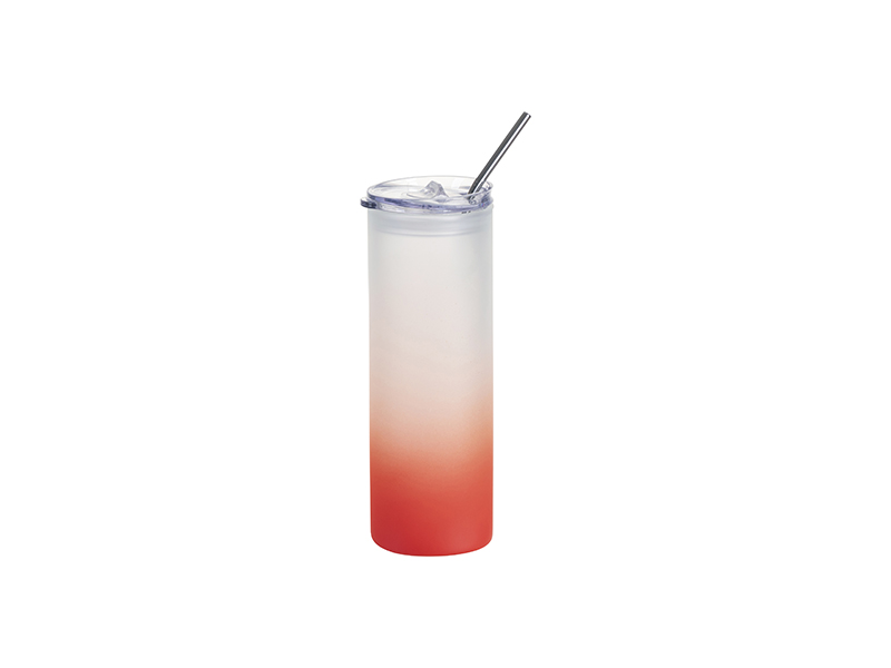 Sublimation Blanks 25oz/750ml Glass Skinny Tumbler with Plastic Straw&Lid ( Frosted, Gradient Red) - BestSub - Sublimation Blanks,Sublimation Mugs,Heat  Press,LaserBox,Engraving Blanks,UV&DTF Printing