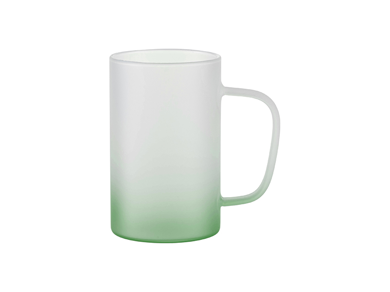 18oz 540ml Glass Beer Coffee Mugs Frosted Gradient Green Bestsub Sublimation Blanks
