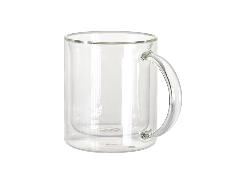 Clear Glass Mugs(11oz/330ml,Sublimation Blank,Red)