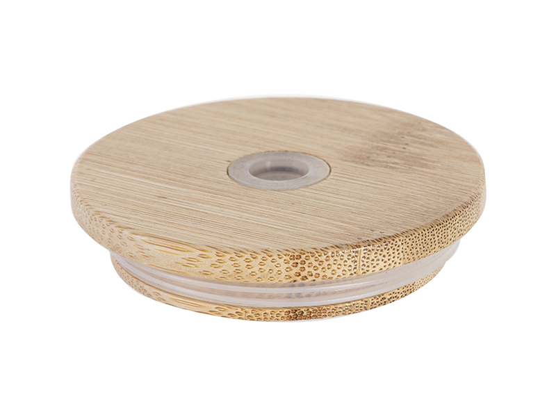 Bamboo Lid with Straw Hole and Silicone Ring Gasket for BN26