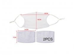 Sublimation 10*15cm Full Cotton Face Mask with Filter (White)