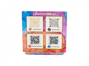 Sublimation Blanks Acrylic QR Code Photo Frame with Base(Square,12*13*0.4cm)