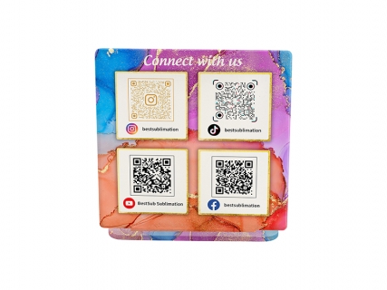Sublimation Blanks Acrylic QR Code Photo Frame with Base(Square,12*13*0.4cm)