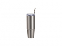 Sublimation Blanks 36oz/1080ml Stainless Steel Travel Tumbler with Lid &amp; Straw (Silver)