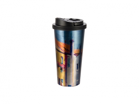 Vaso con Asa 16oz Acero Inoxidable (Plateado)