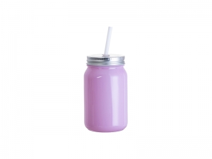 Sublimation Blanks 15oz/450ml Full Color Mason Jar no Handle (Purple)