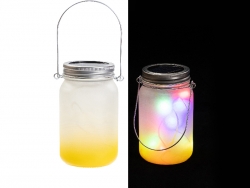 15oz/450ml Sublimation Blanks Mason Jar w/ Lantern Lid and Metal Handle (Frosted, Gradient Yellow)