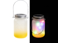 15oz/450ml Sublimation Blanks Mason Jar w/ Lantern Lid and Metal Handle (Frosted, Gradient Yellow)