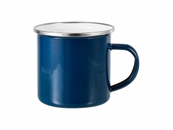 Caneca Esmaltada 12oz Base Plana - Azul Escuro