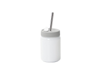 Sublimation Blanks 16oz/480ml Straight Stainless Steel No Handle Mason Jar w/ Silicon Lid