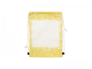 Sublimation Blanks Yellow Bleached Starry Linen Drawstring Bag