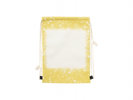 Sublimation Blanks Yellow Bleached Starry Linen Drawstring Bag