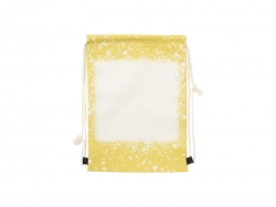 Sublimation Blanks Yellow Bleached Starry Linen Drawstring Bag