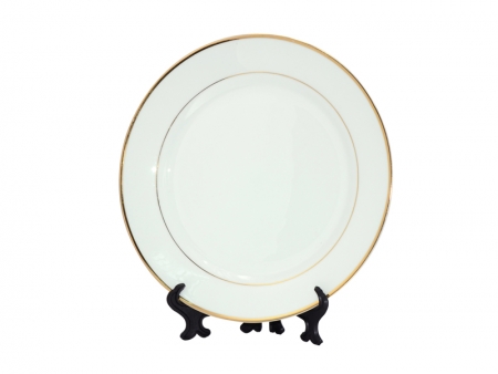 Plato Blanco 10&quot; Doble Borde Dorado