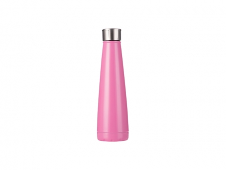 Sublimation 14oz/420ml Stainless Steel Pyramid Shaped Bottle (Rose Red)