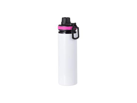 Botella Aluminio 25OZ/850ml Tapa Fúcsia (Blanco)