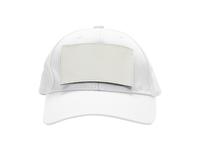 Cotton Cap with 2.5&quot;*4.5&quot; White Rectangular Sub PU Leather Patch (White)