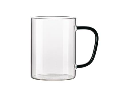 15oz/450ml Glass Mug w/ Green Handle(Clear)