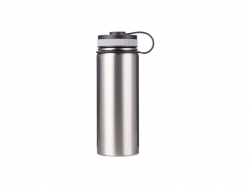 Garrafa Inox com Tampa Portátil 18oz/550ml (prateado)