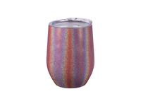 Sublimation 12OZ/360ml Glitter Sparkling Stainless Steel Stemless Cup(Red)