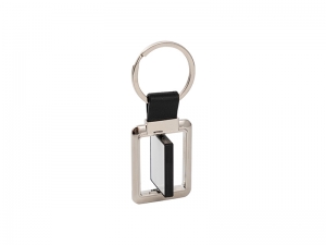 Sublimation Blanks Rotatable Keychain(Black, Rectangle)