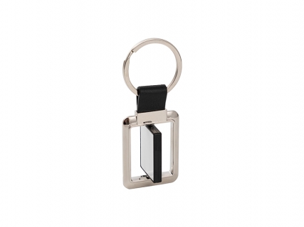 Sublimation Blanks Rotatable Keychain(Black, Rectangle)