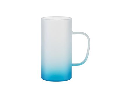 22oz/650m Glass Mug(Frosted, Gradient Blue)
