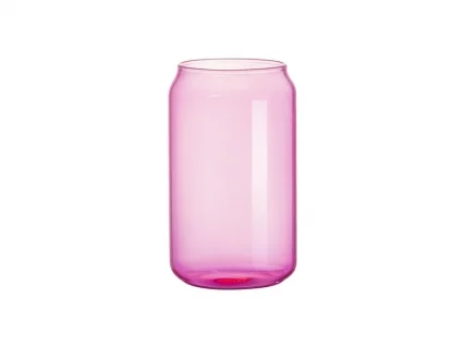 Sublimation Blanks 13oz/400ml Full Color Can Glass Mug with Straw (Purple)