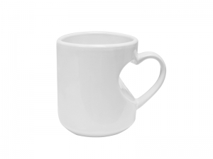 Sublimation Heart Shape Handled White Mug